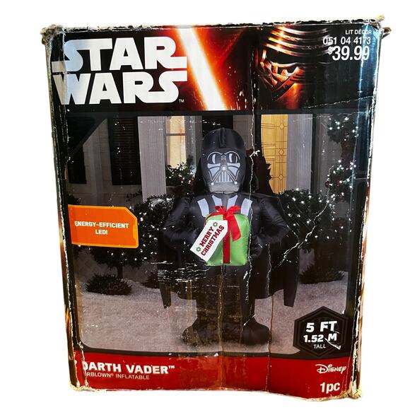 Star Wars “Merry Christmas” Inflatable Darth Vader Disney - Picture 1 of 5